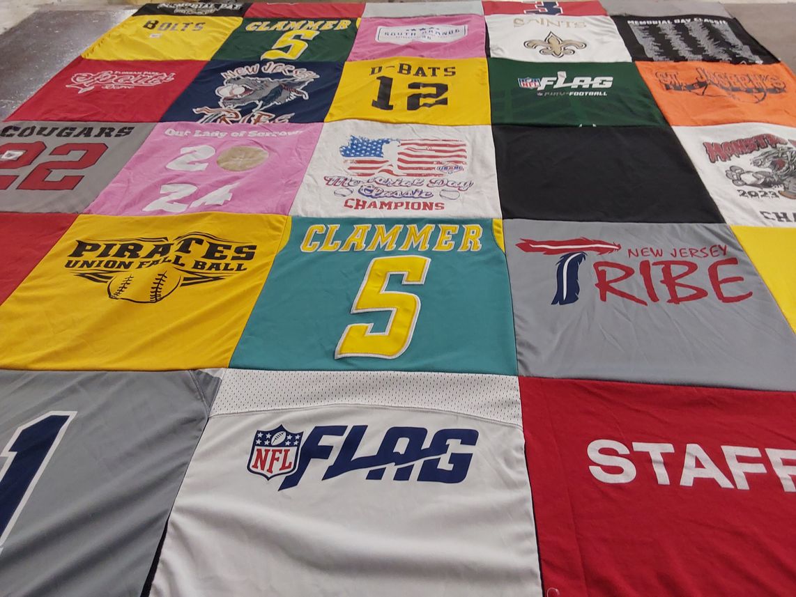 T-shirt quilt featuring new jersey tribe by Jack from NJ