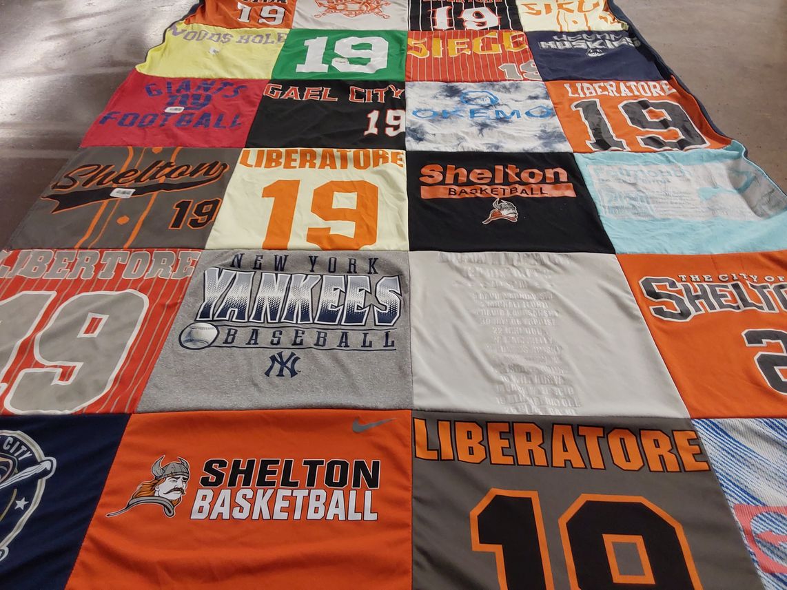 T-shirt quilt from shelton high school by Janine from CT