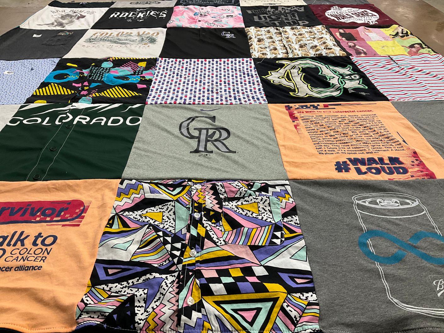 T-shirt quilt featuring colorado rockies by Kate from CO