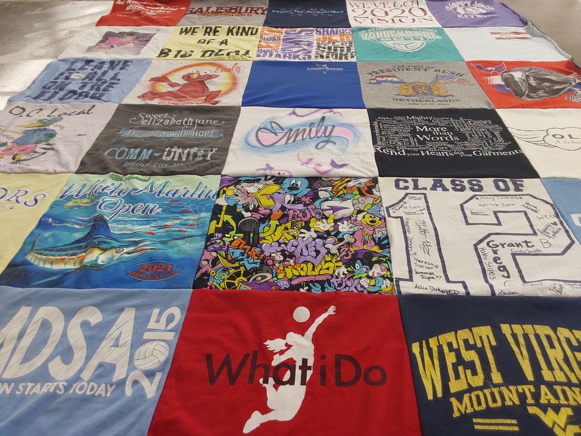 T-shirt quilt featuring west virginia university volleyball by Stacy from DE