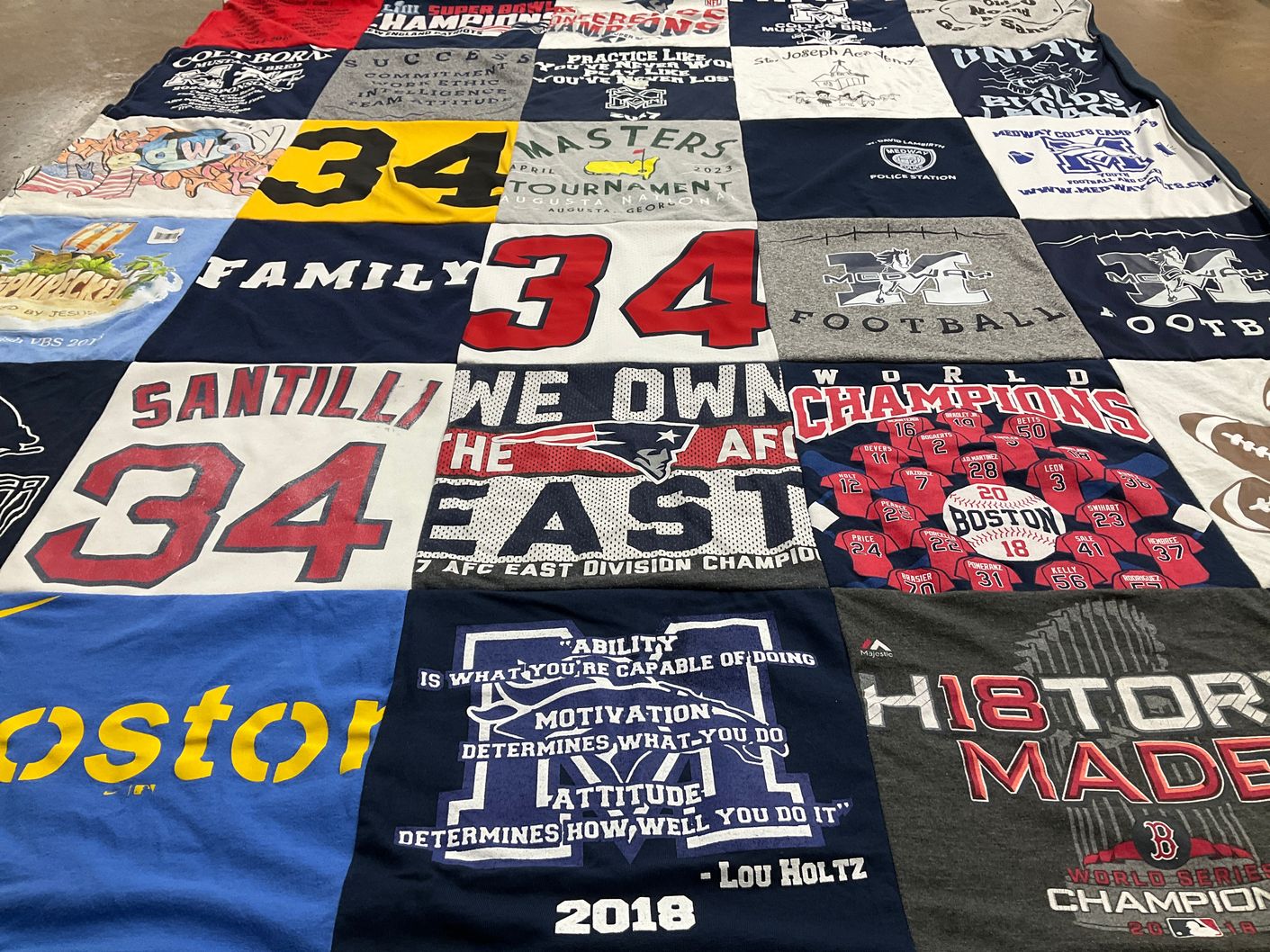 T-shirt quilt featuring new england patriots by Patricia from MA