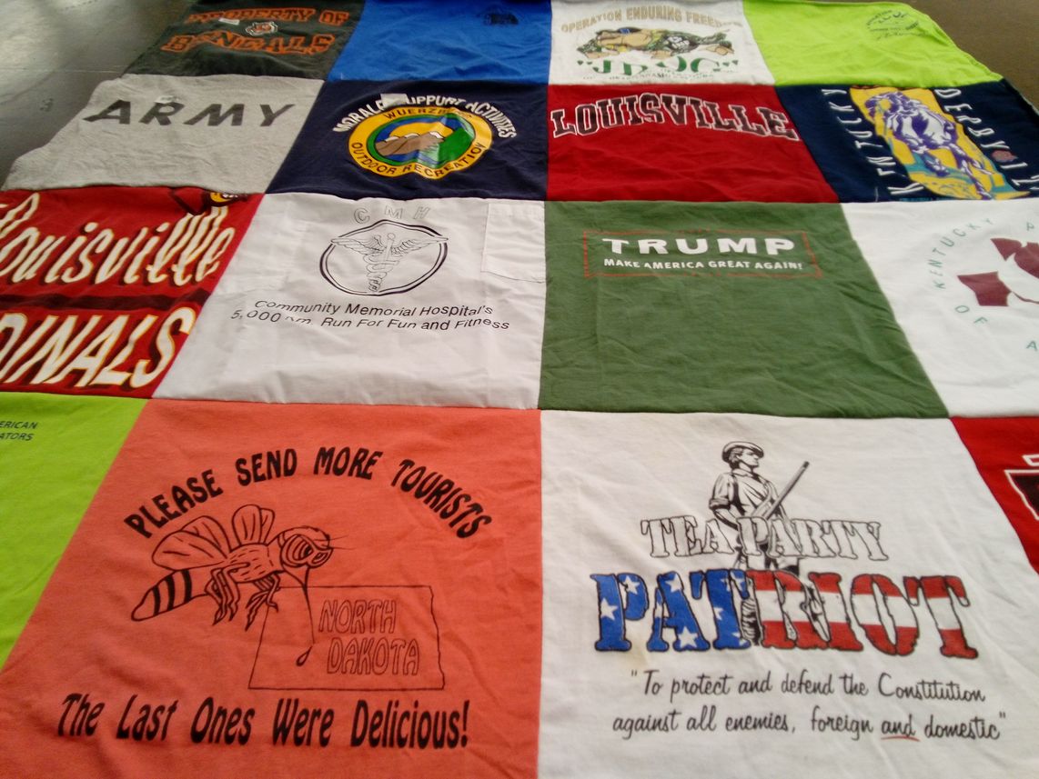 T-shirt quilt featuring louisville cardinals by jane from KY