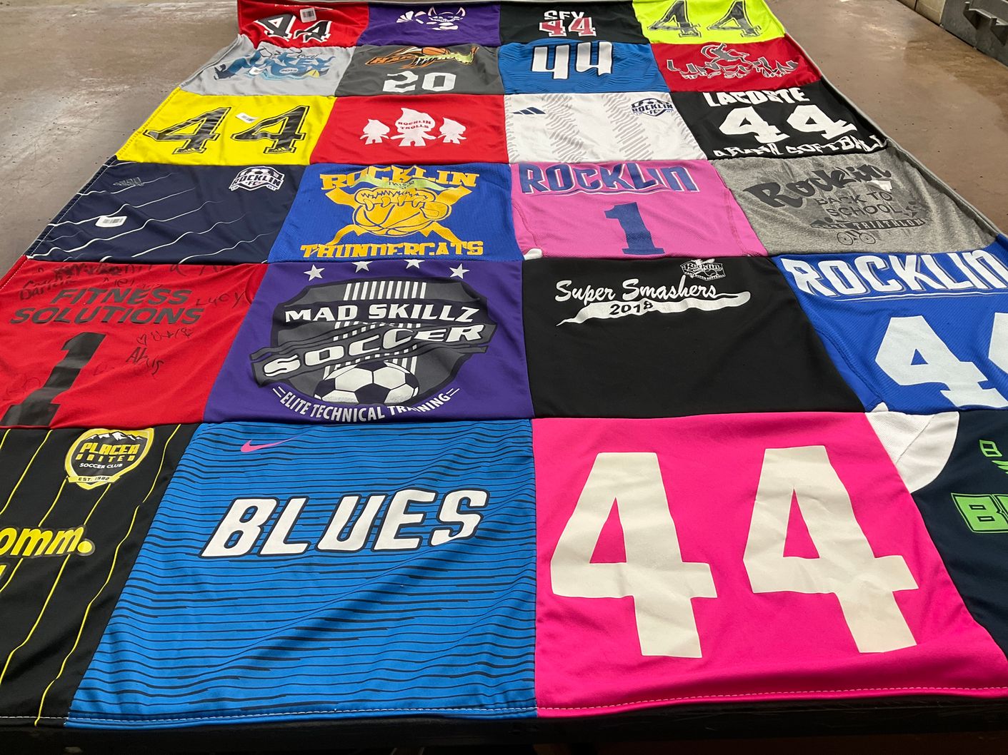 T-shirt quilt from rocklin high school by Gina from CA
