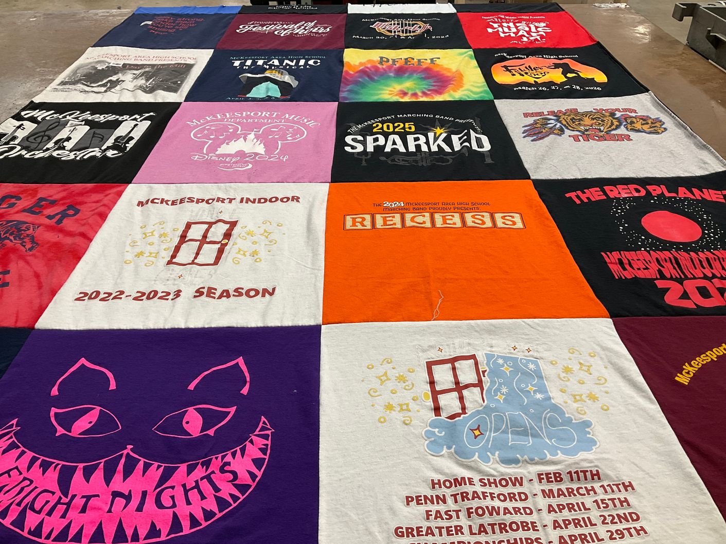 T-shirt quilt from mckeesport area high school by Leesa from PA