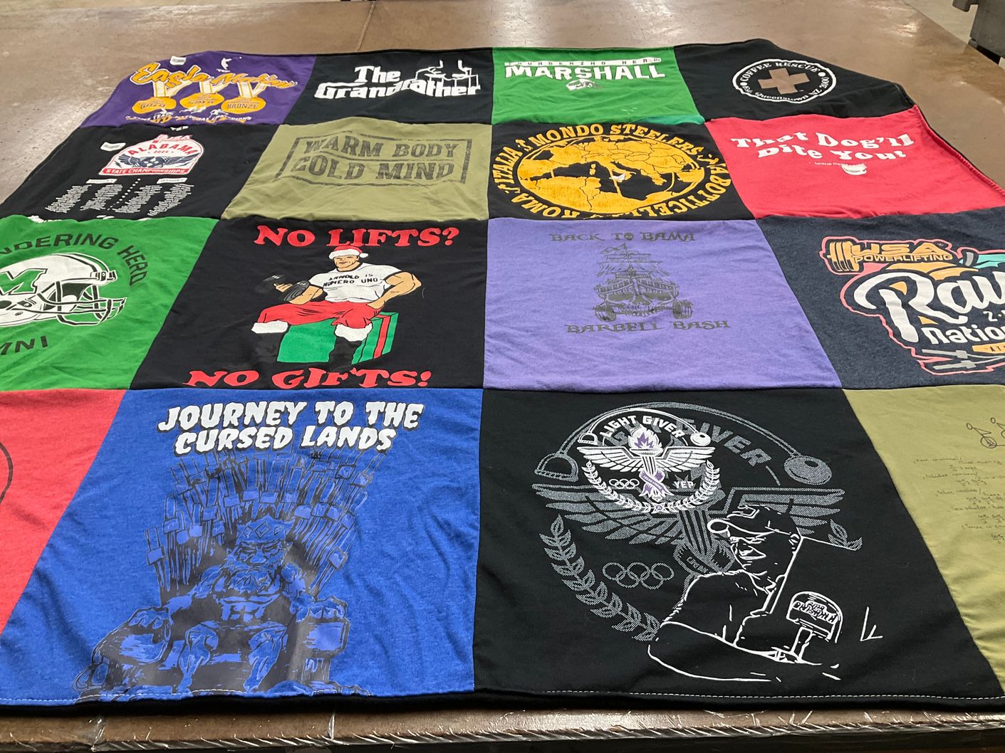 T-shirt quilt from marshall university, university of alabama by Mike from AL