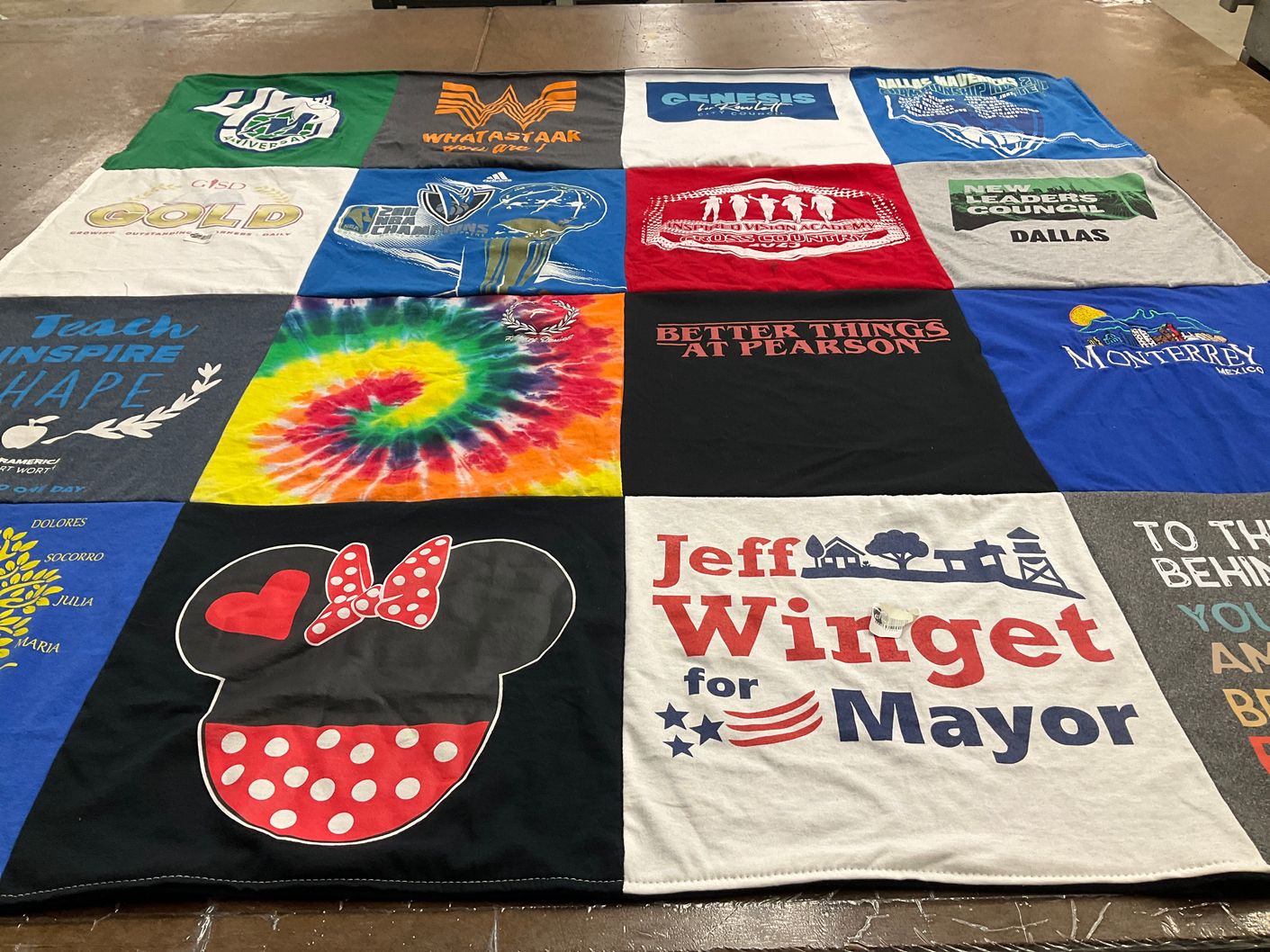 T-shirt quilt from genesis university, pearson middle school by Genesis from TX