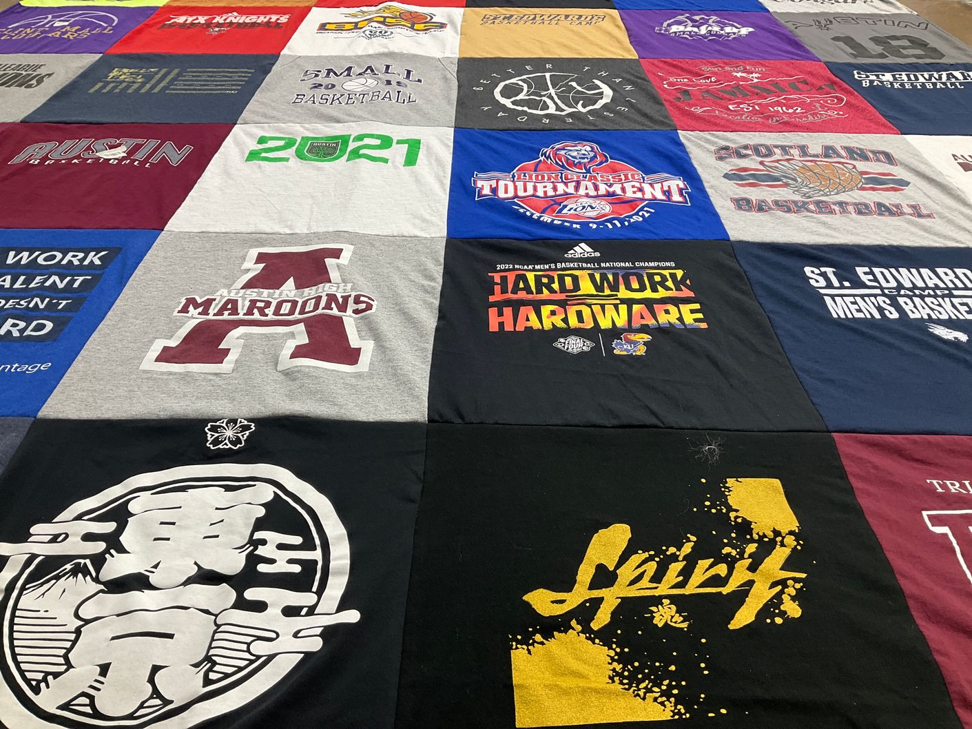T-shirt quilt featuring st. edward's university men's basketball, scotland basketball by Innes from TX