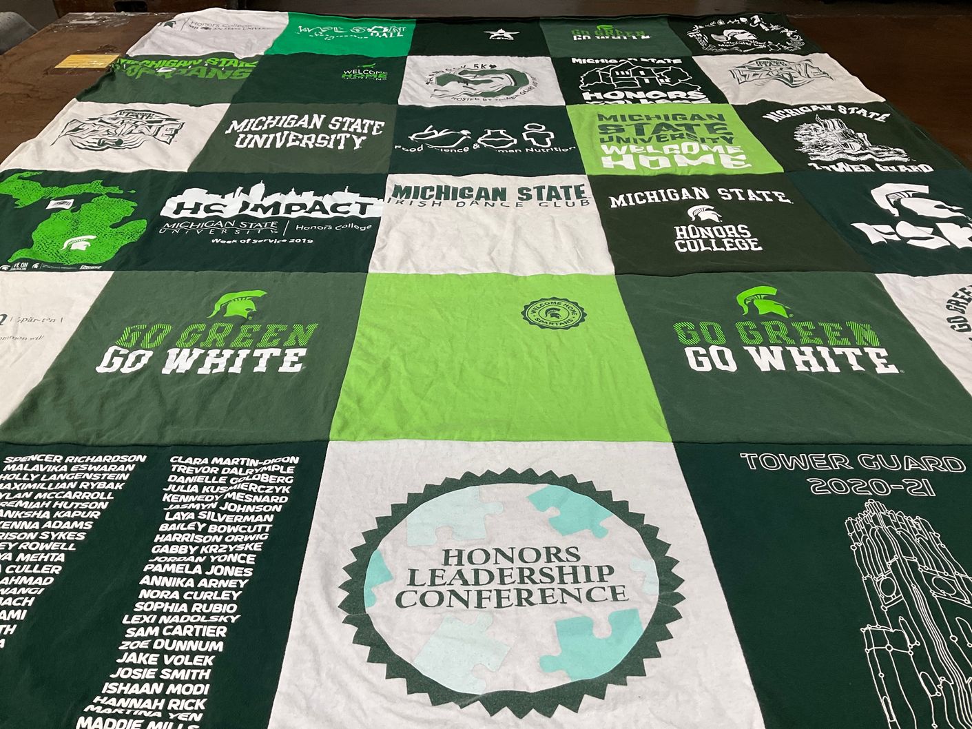 T-shirt quilt from michigan state university by Madeleine from MI