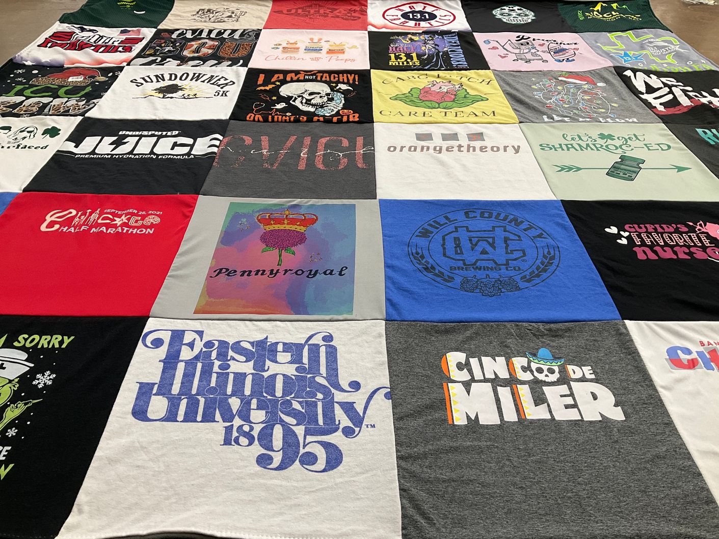 T-shirt quilt from eastern illinois university by Rosalia from IL
