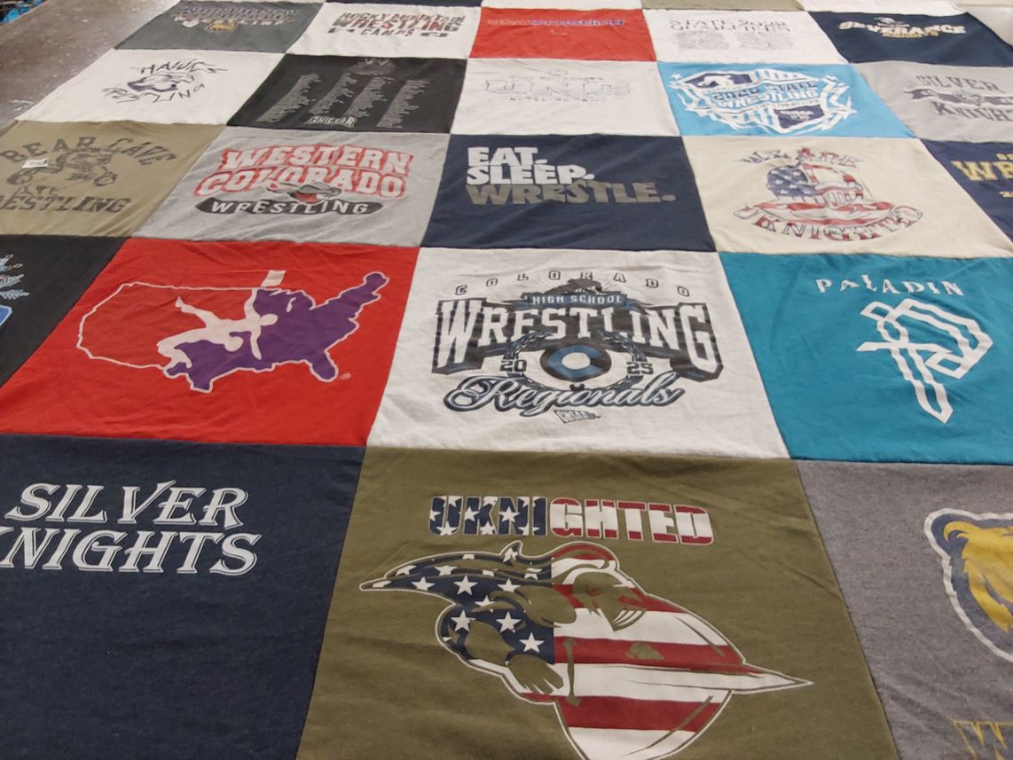 T-shirt quilt from colorado high school by Christina from CO