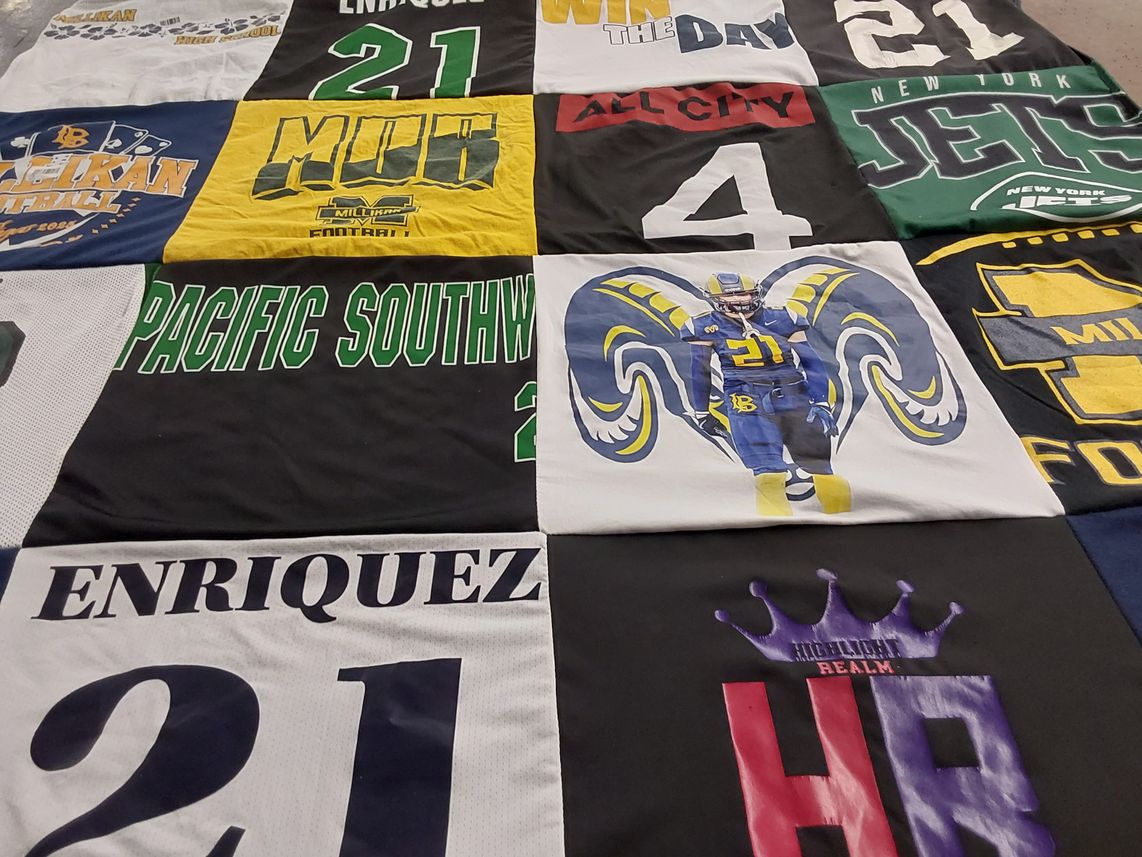 T-shirt quilt featuring new york jets by Jennifer from CA