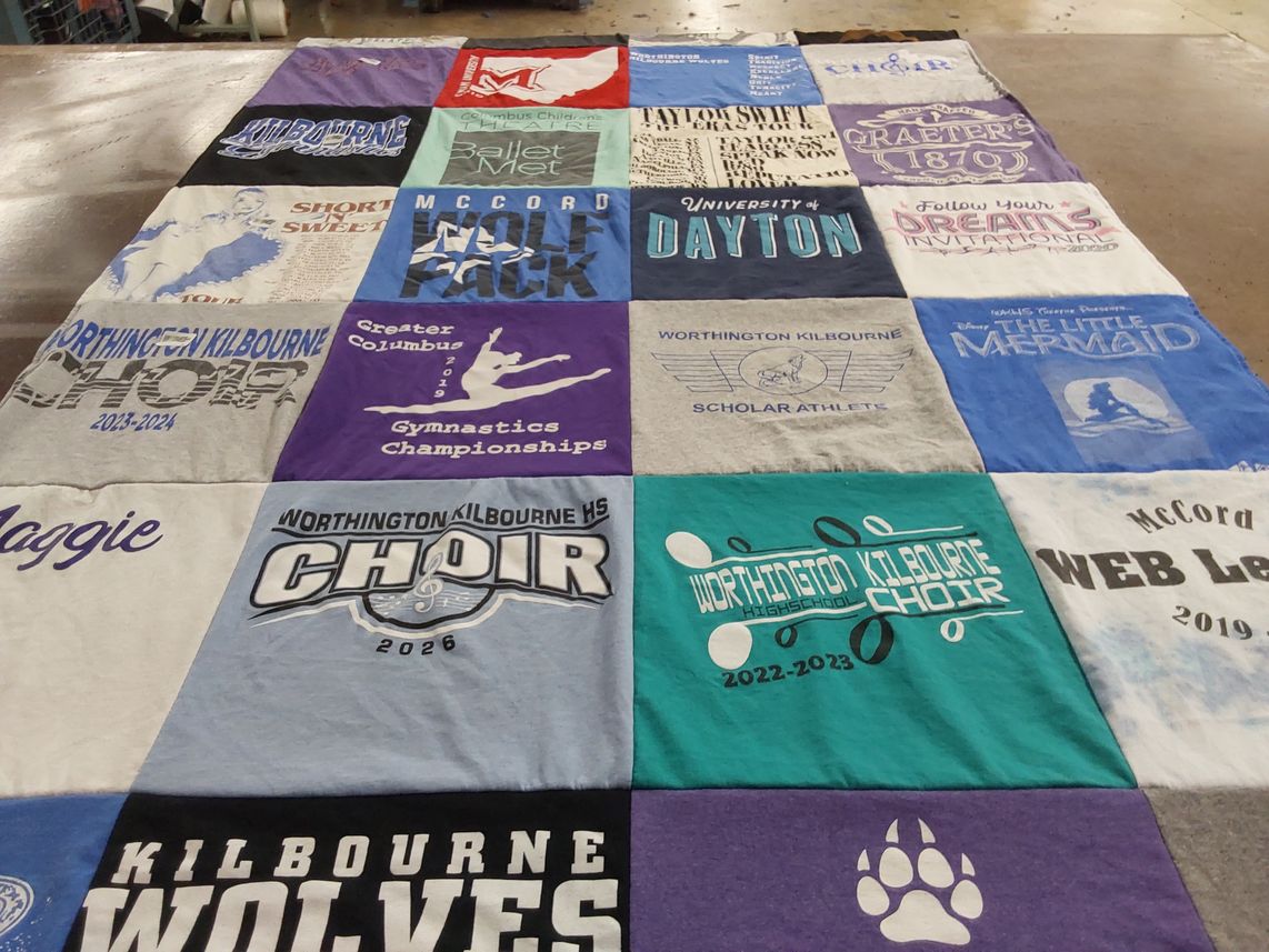 T-shirt quilt featuring kilbourn wolves by Jennifer from OH