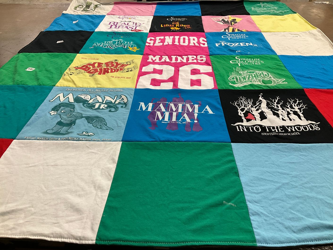 T-shirt quilt from oconnidak hill middle school, westhill high school by Marissa from NY