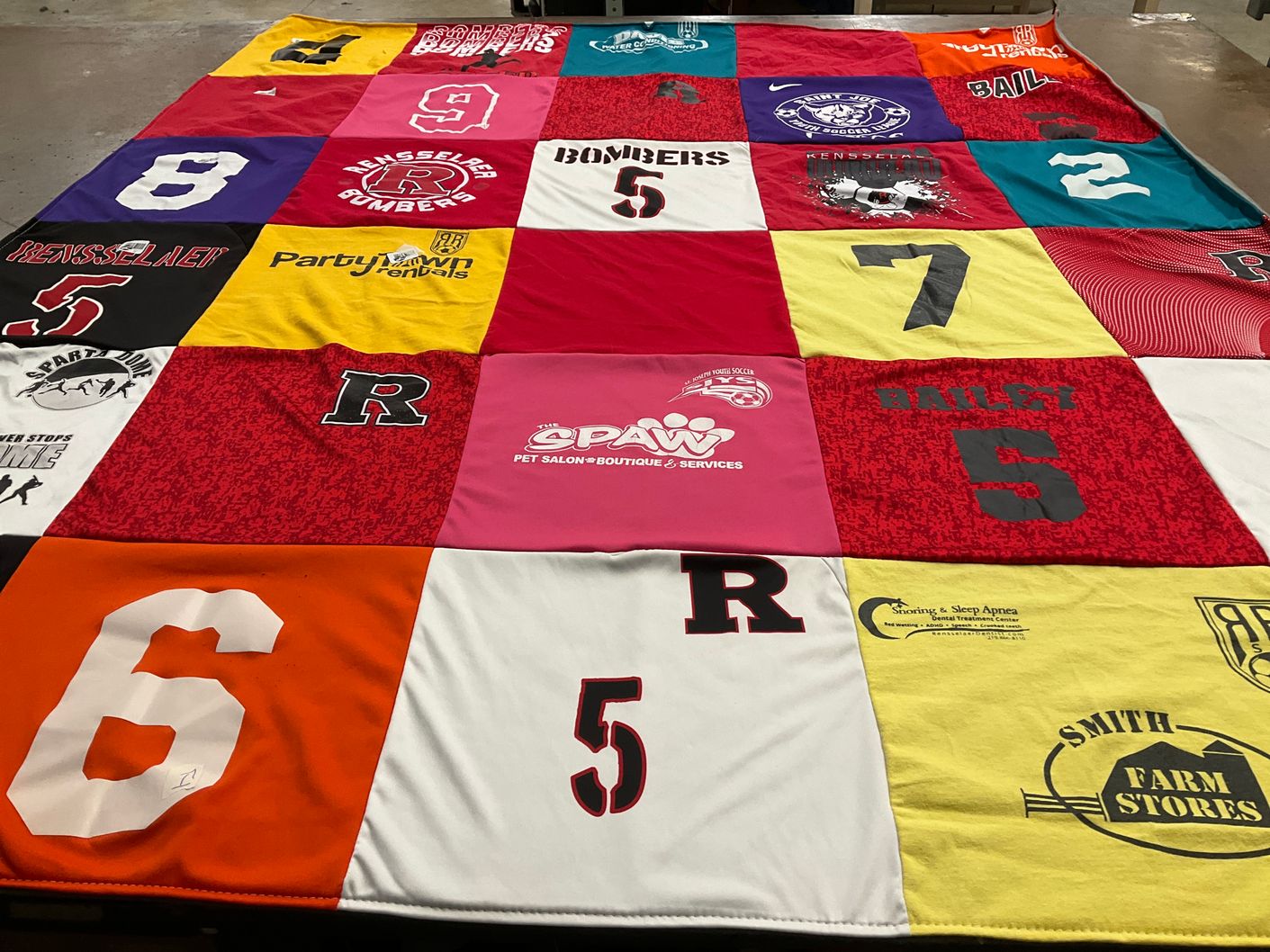 T-shirt quilt featuring kensselaer bombers by Theresa from IN