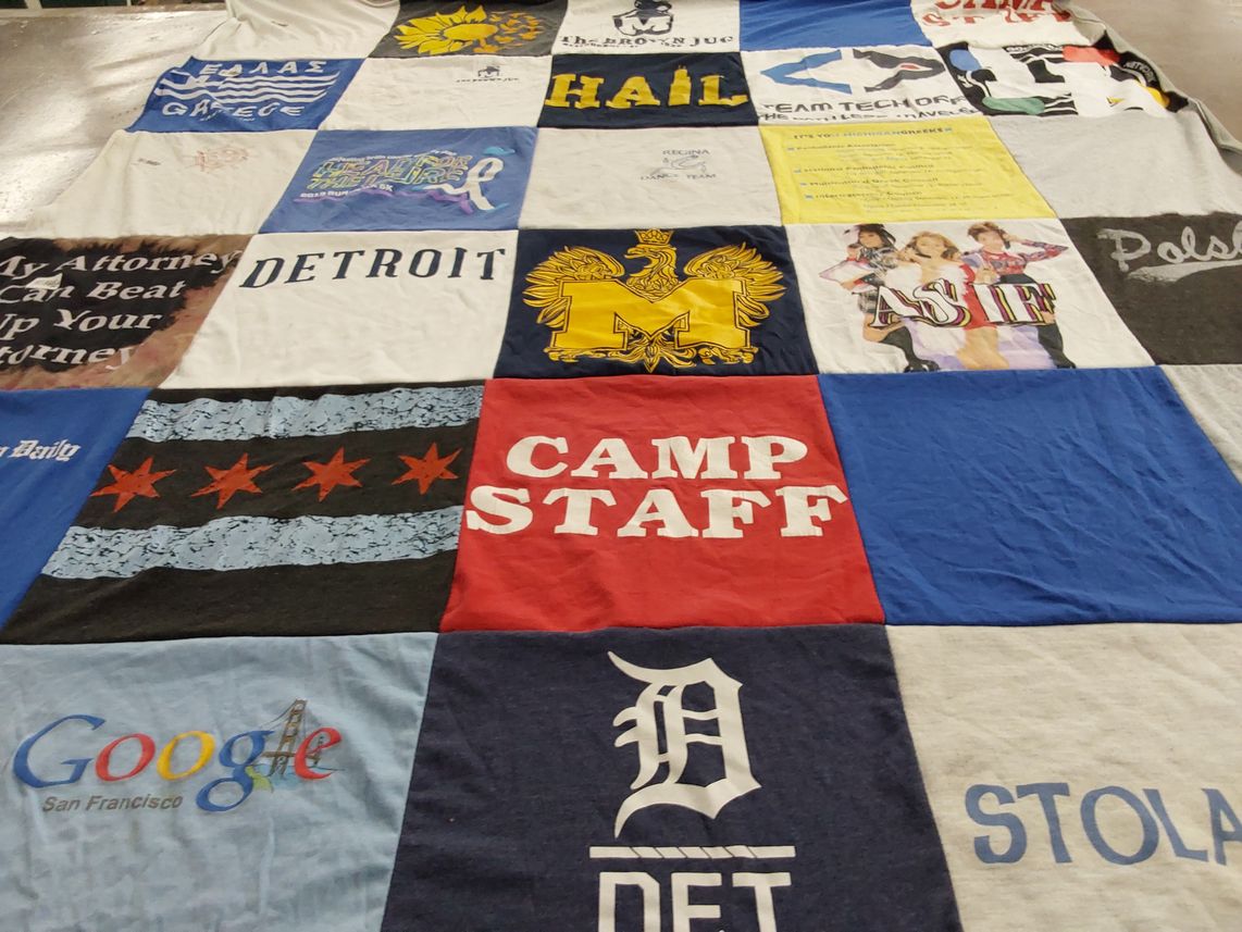 T-shirt quilt from regina university by Marcy from IL