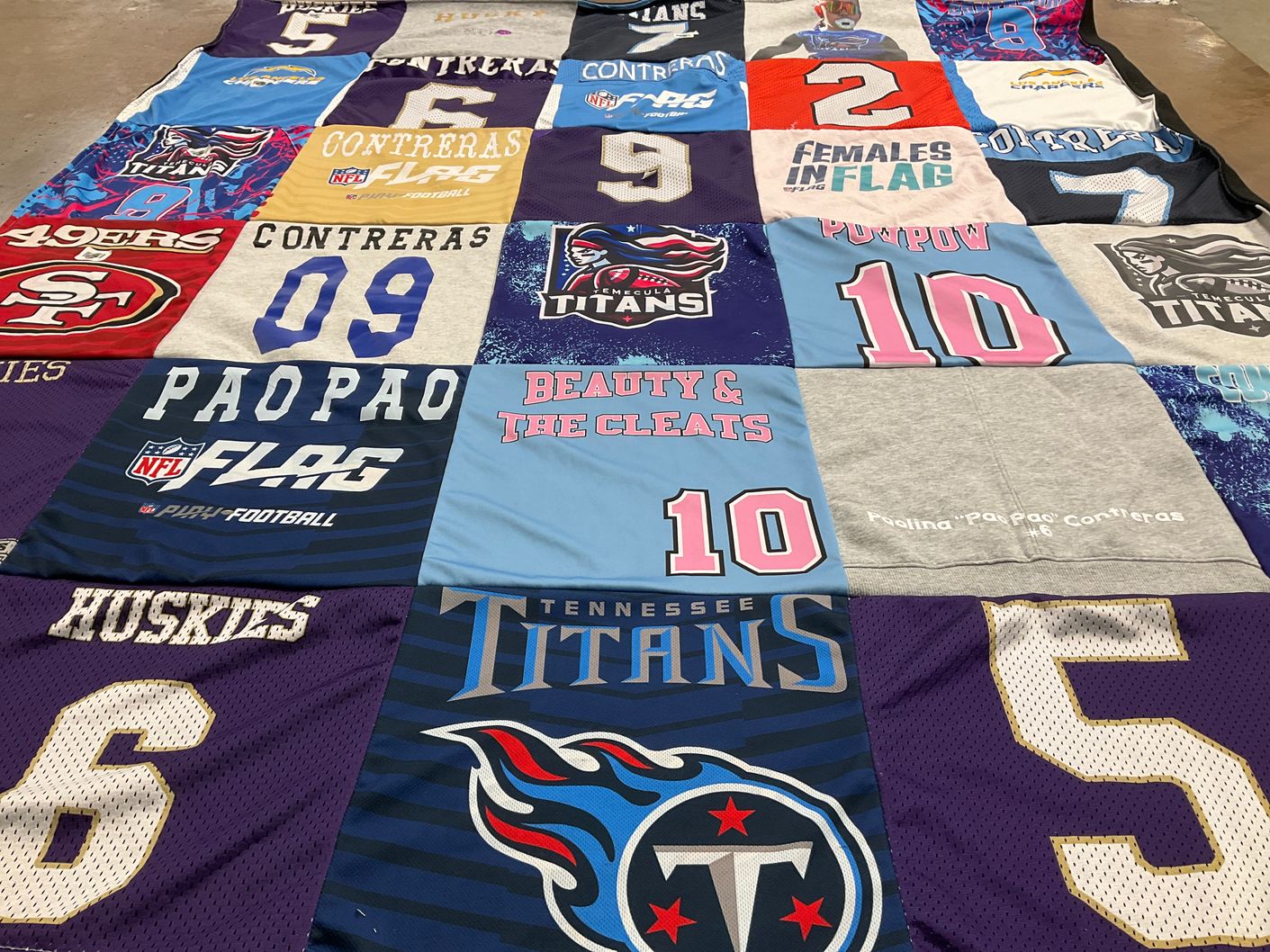 T-shirt quilt featuring tennessee titans by Talina from CA