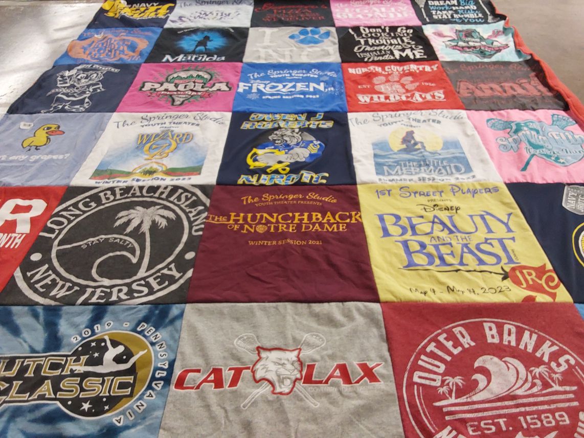 T-shirt quilt with theater, musical themes by Jennifer from PA
