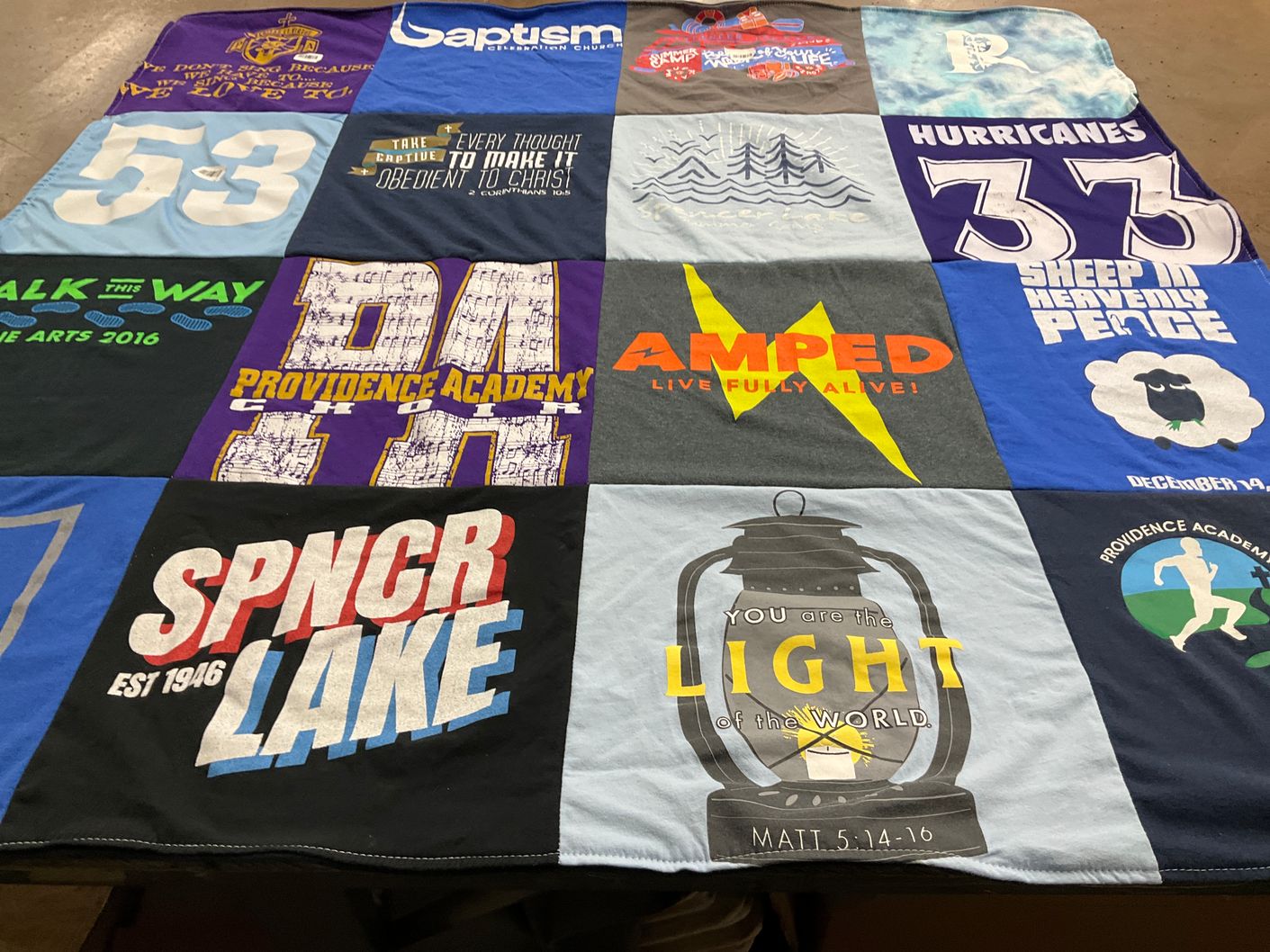 T-shirt quilt from providence academy by Kirsty from WI