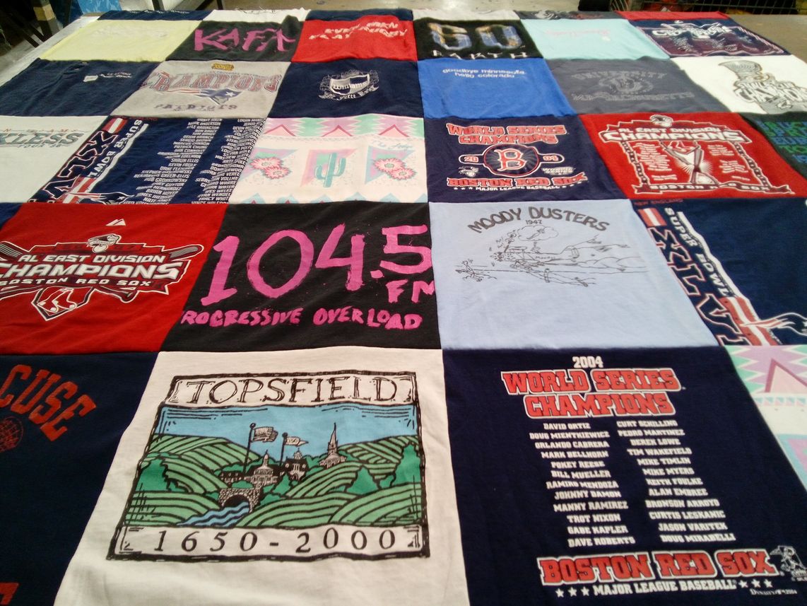 T-shirt quilt featuring boston red sox by Mary from MA