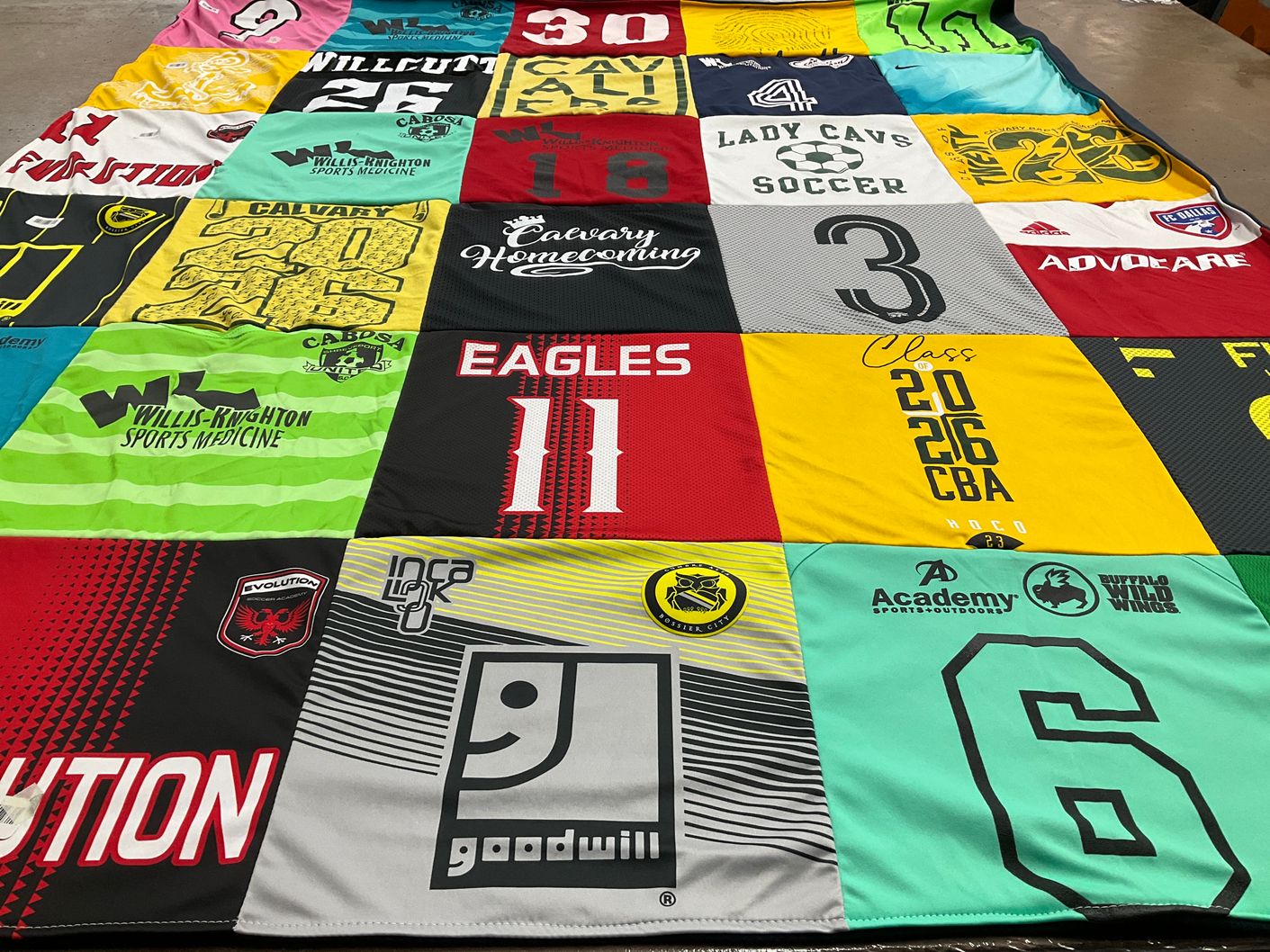 T-shirt quilt featuring lady cavs soccer by Christy from LA