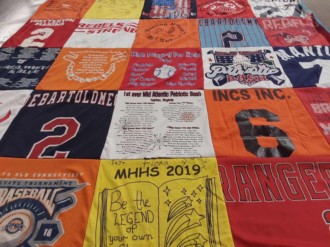 T-shirt quilt featuring rebels baseball by Paul from CT