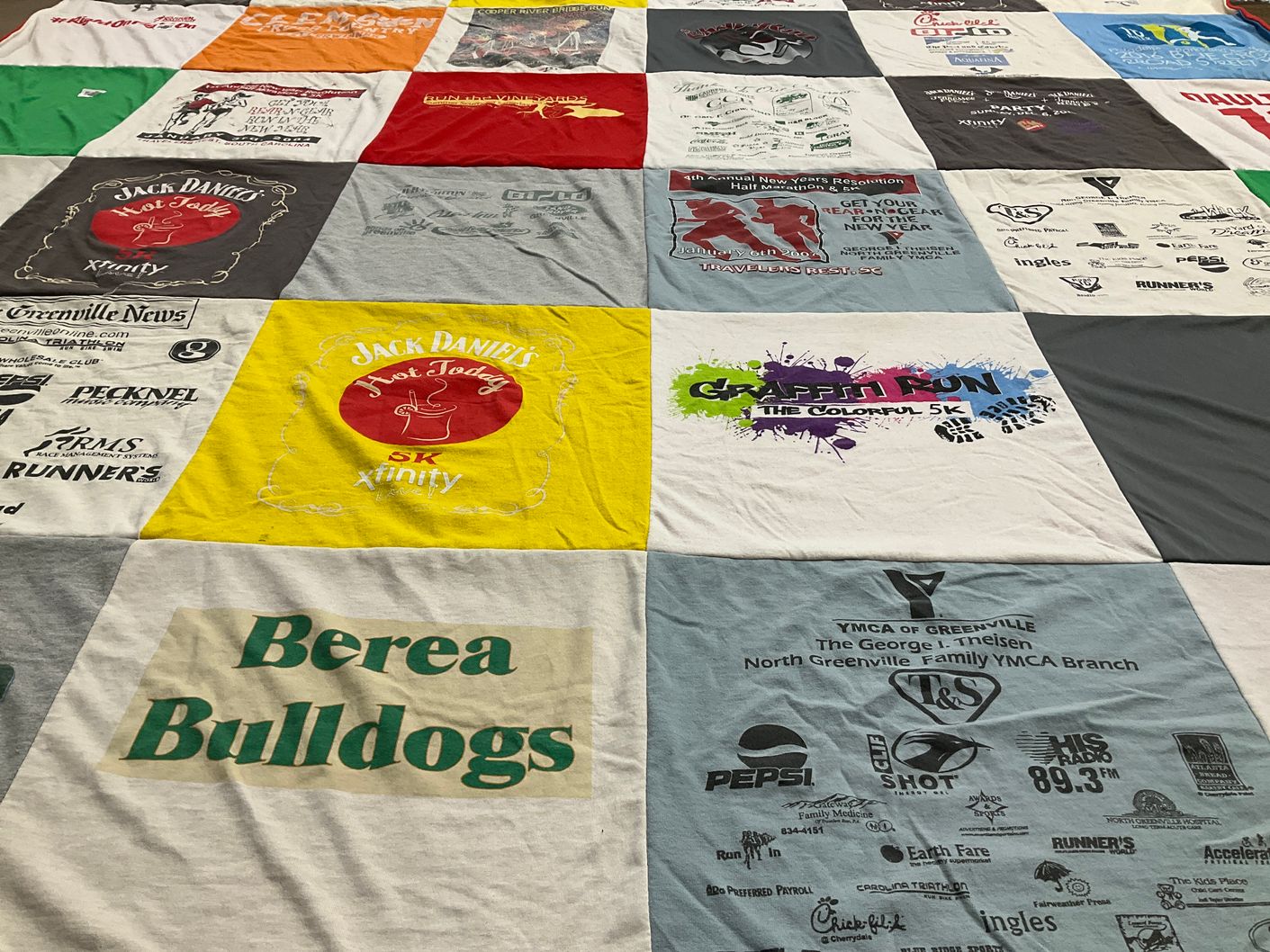 T-shirt quilt featuring berea bulldogs by Todd from PA