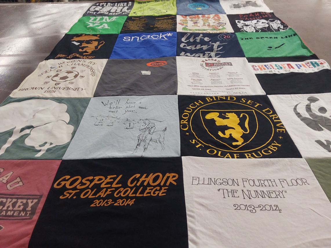 T-shirt quilt featuring st. olaf rugby by Sara from NY