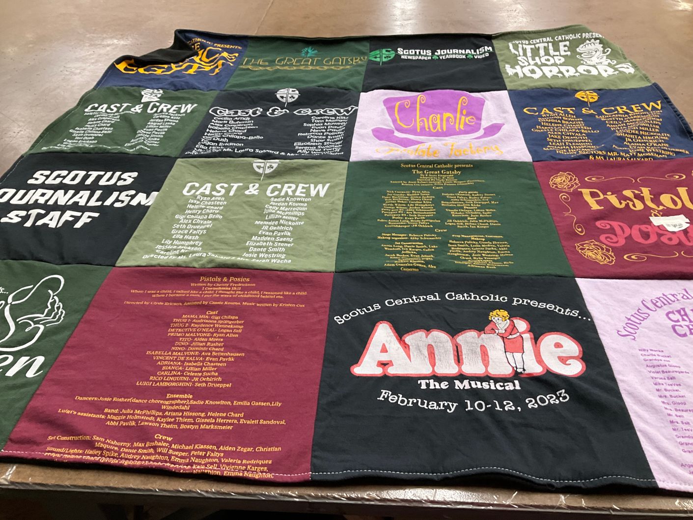 T-shirt quilt from scotus central catholic by Kimberly from NE