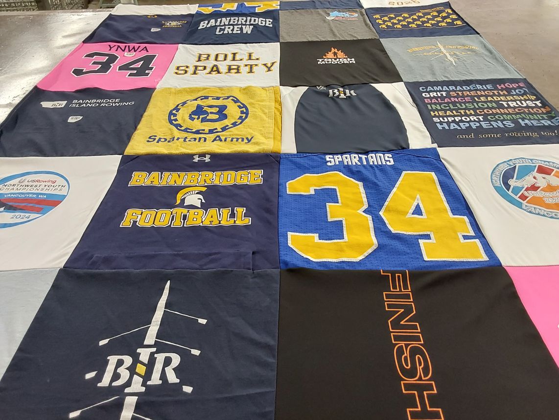 T-shirt quilt featuring bainbridge high school football, bainbridge high school crew by Tamzin from WA