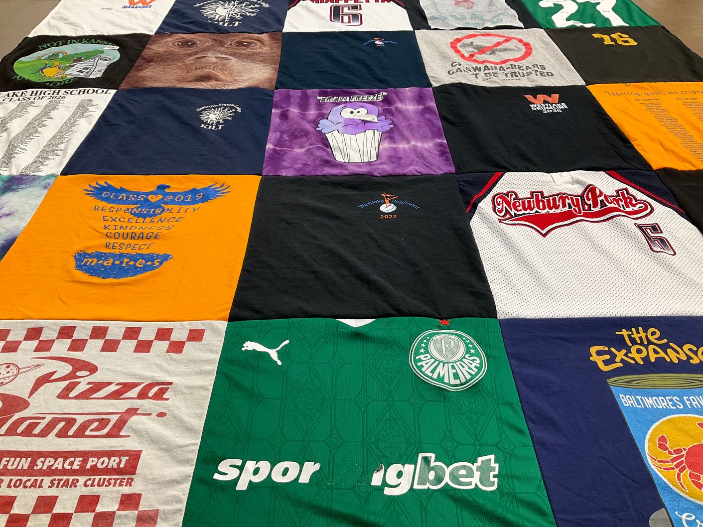 T-shirt quilt from lake high school, newbury park high school by lori from CA