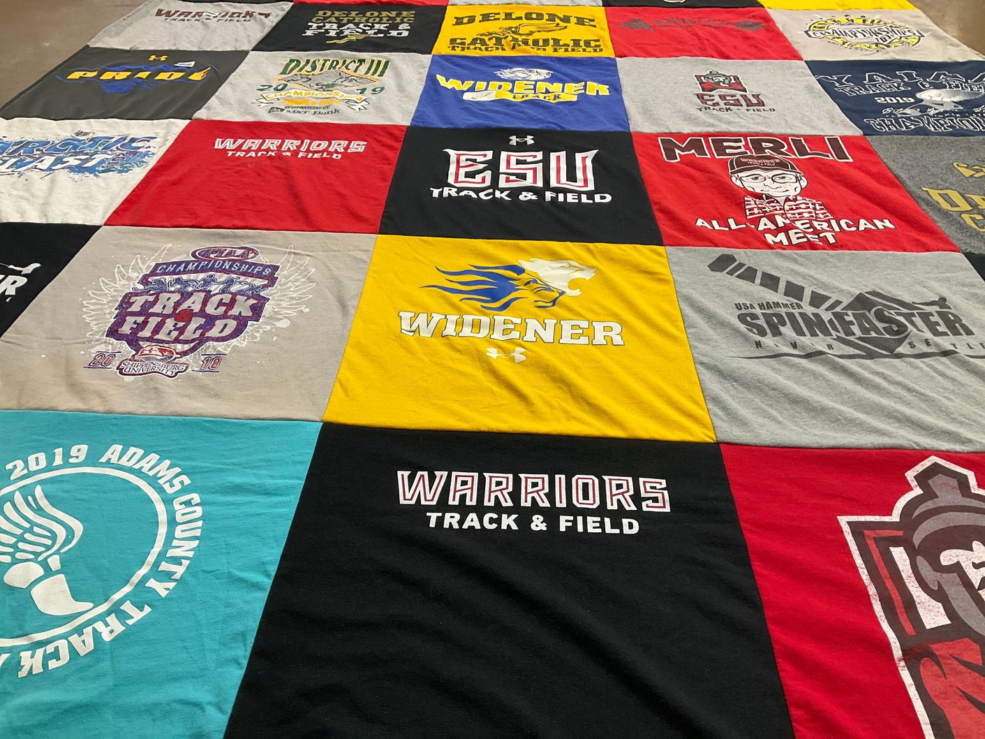 T-shirt quilt featuring warriors track and field by dDeette from PA