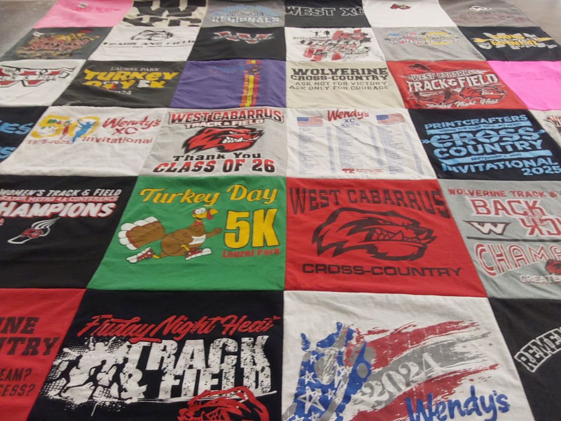 T-shirt quilt from west cabarrus high school by Michelle from NC