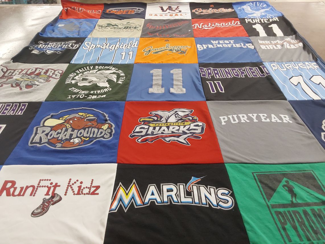 T-shirt quilt featuring rockhounds, marlins by Jennifer from VA