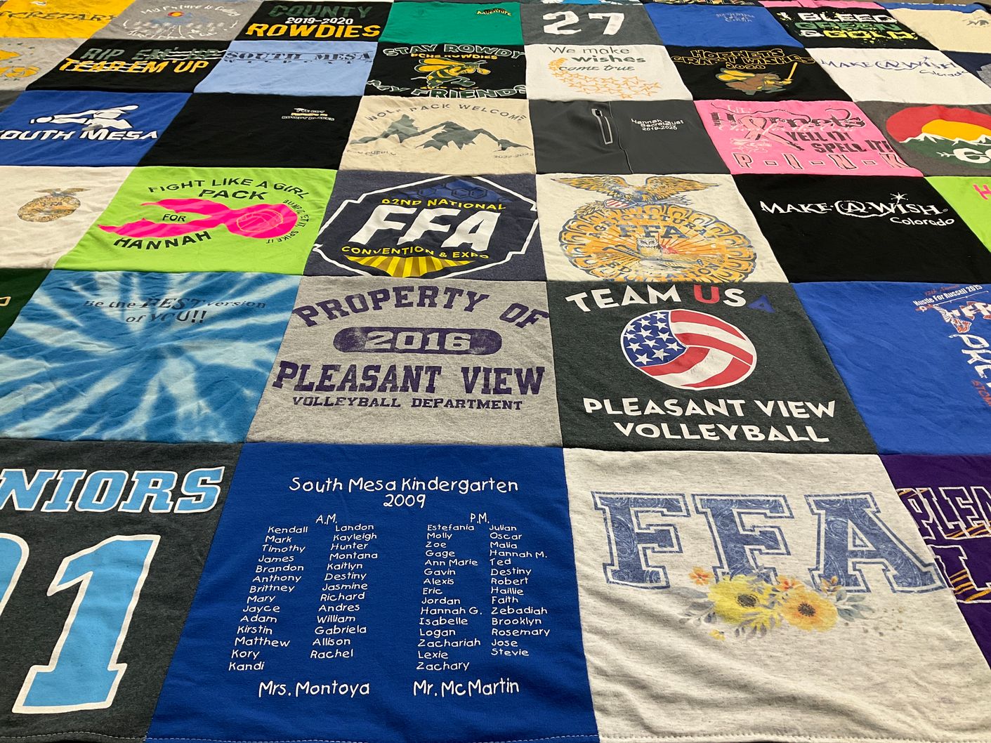 T-shirt quilt featuring pleasant view volleyball by Hannah from CO