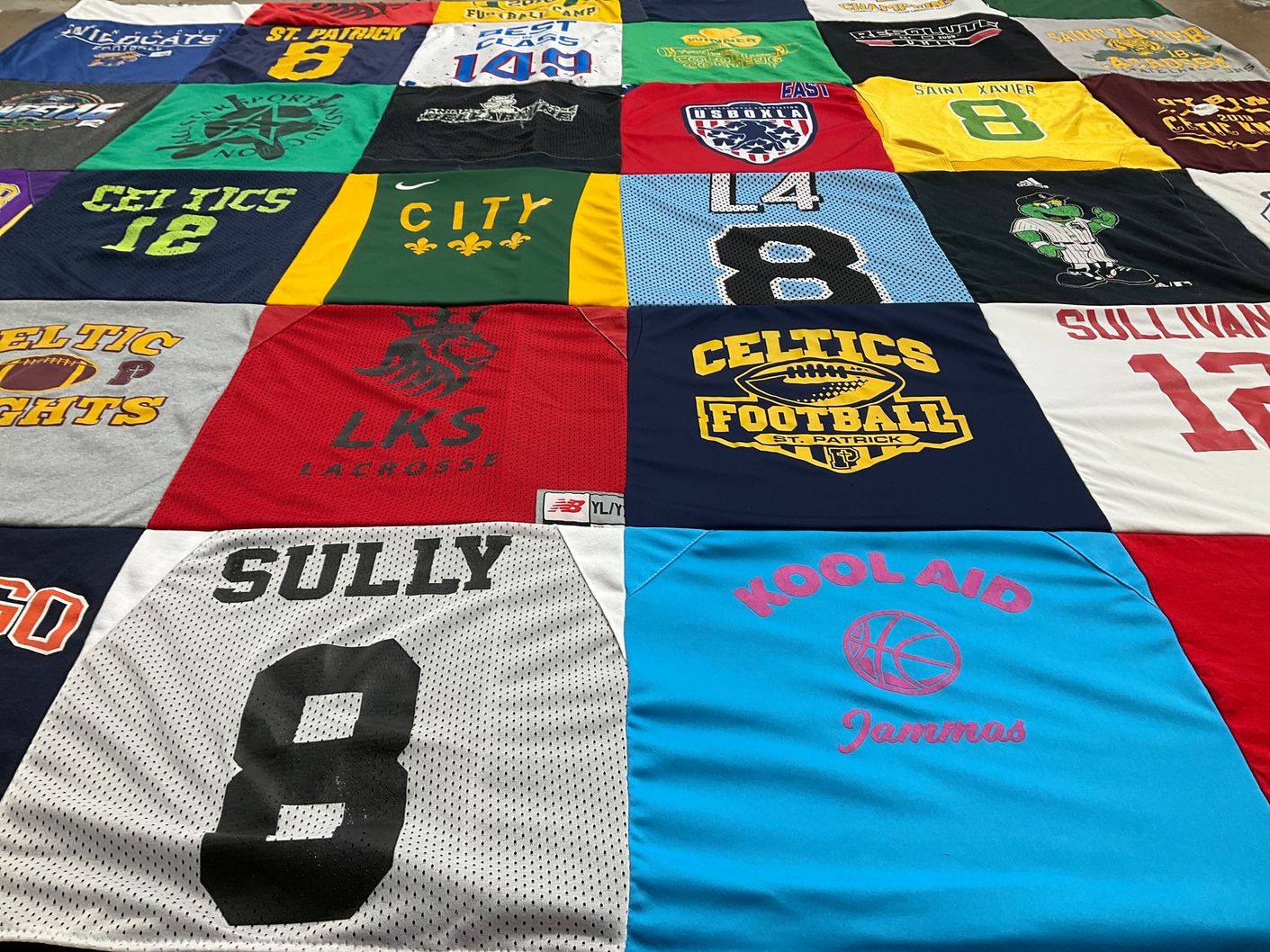 T-shirt quilt featuring celtics football, celtic knights by Patti from KY