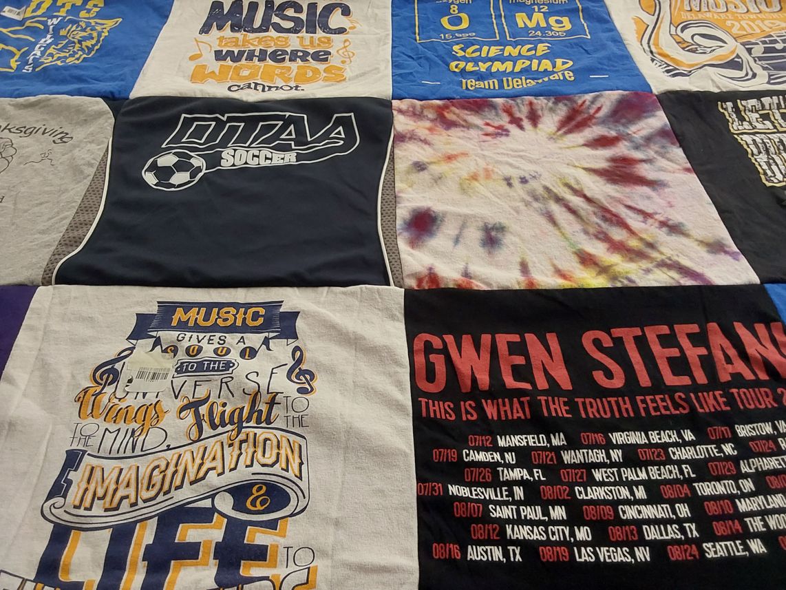 T-shirt quilt with music, science themes by James from PA