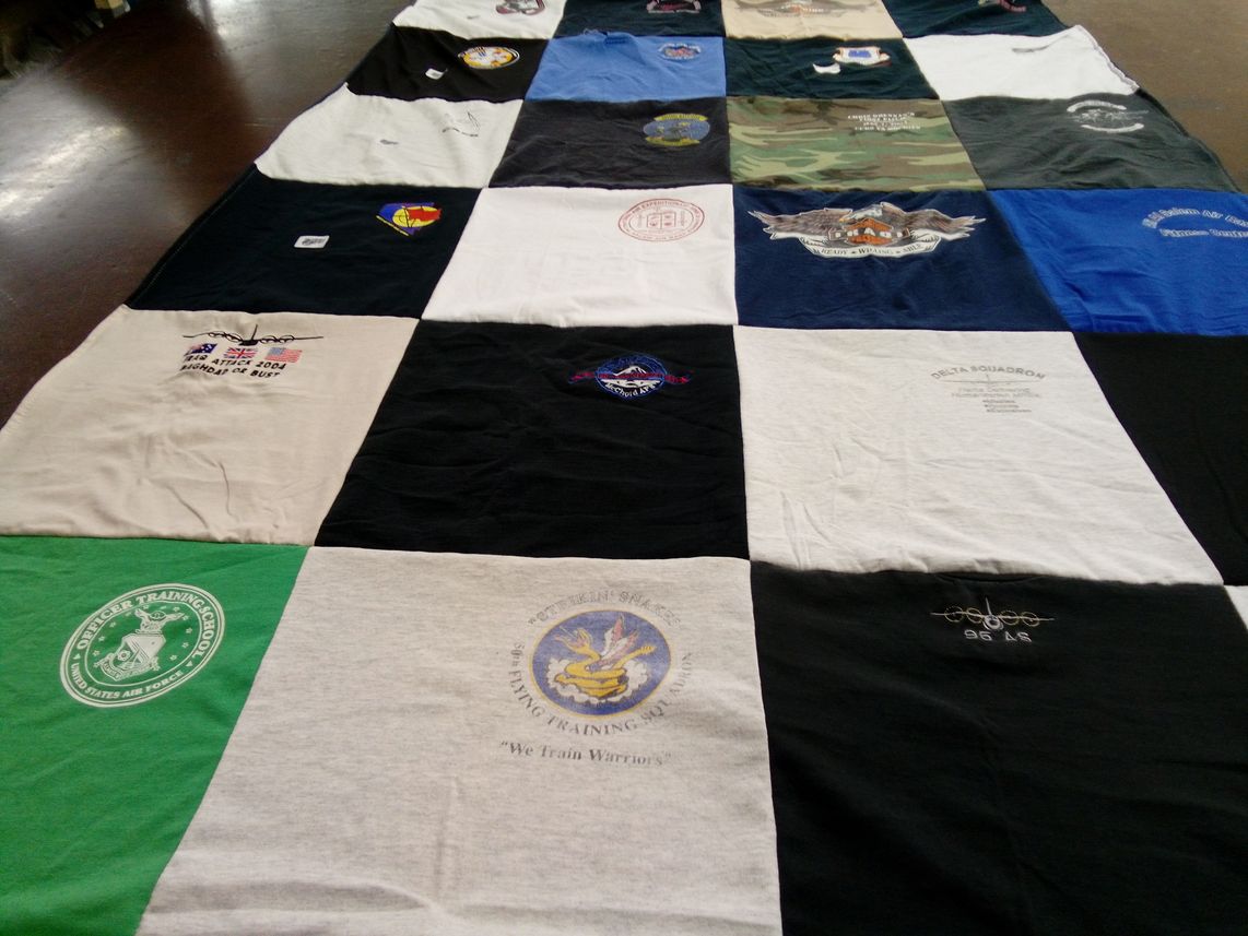 T-shirt quilt from united states air force training school by Christopher from TN