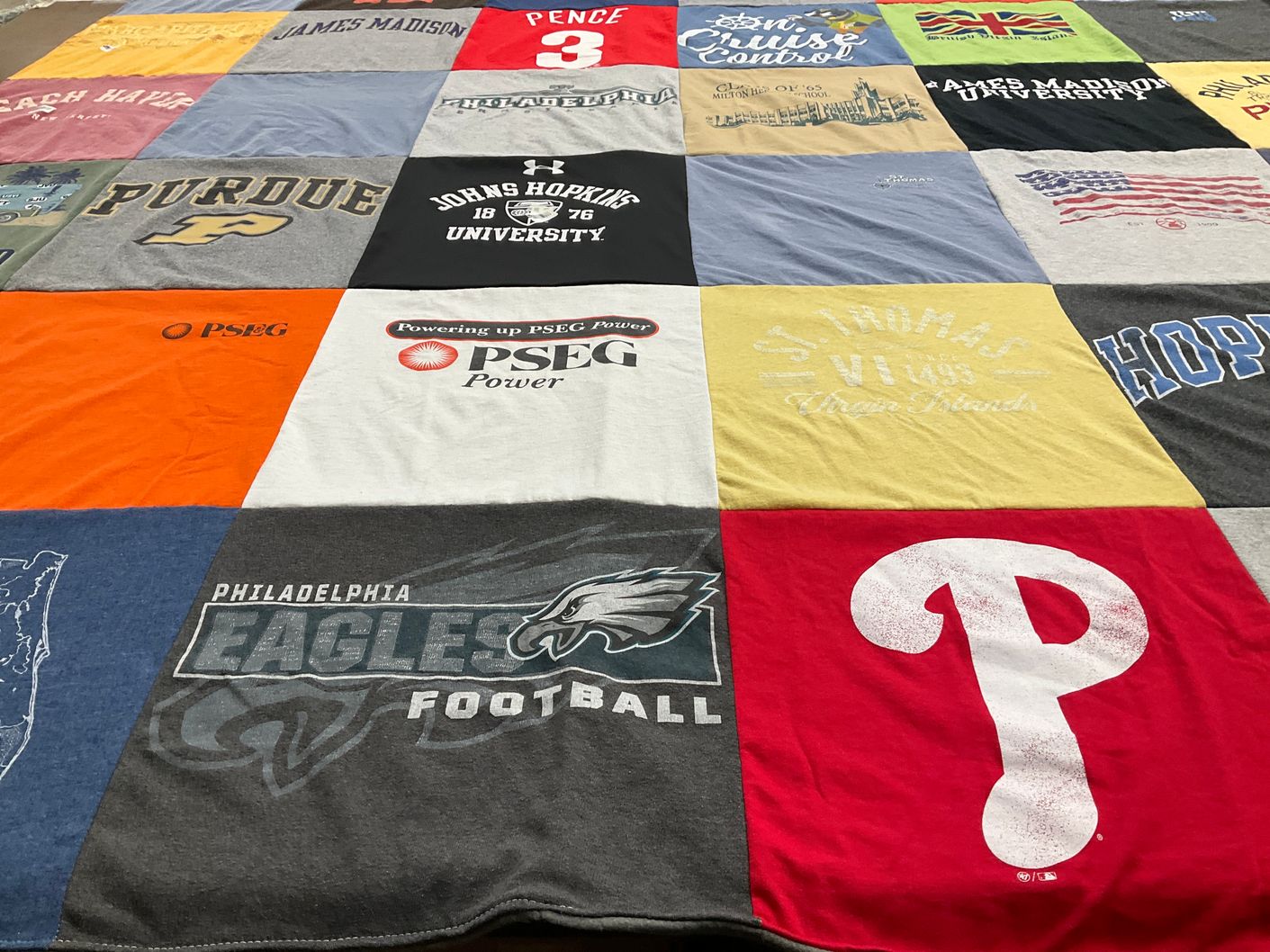 T-shirt quilt featuring philadelphia eagles by Beth from FL