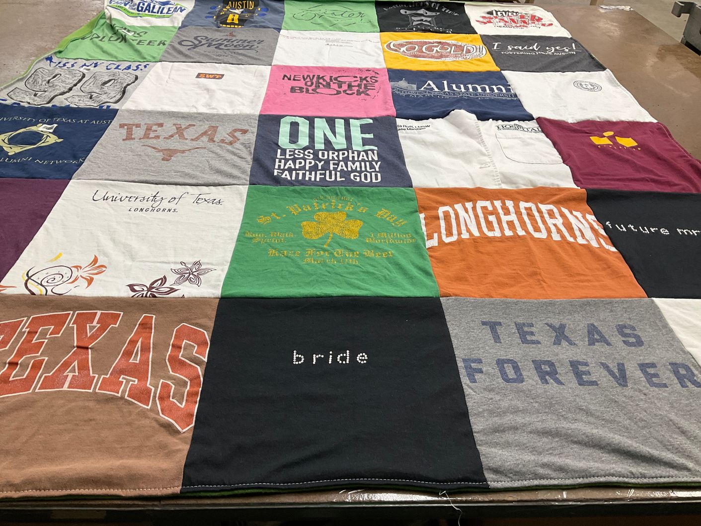 T-shirt quilt featuring longhorns by Krista from TX