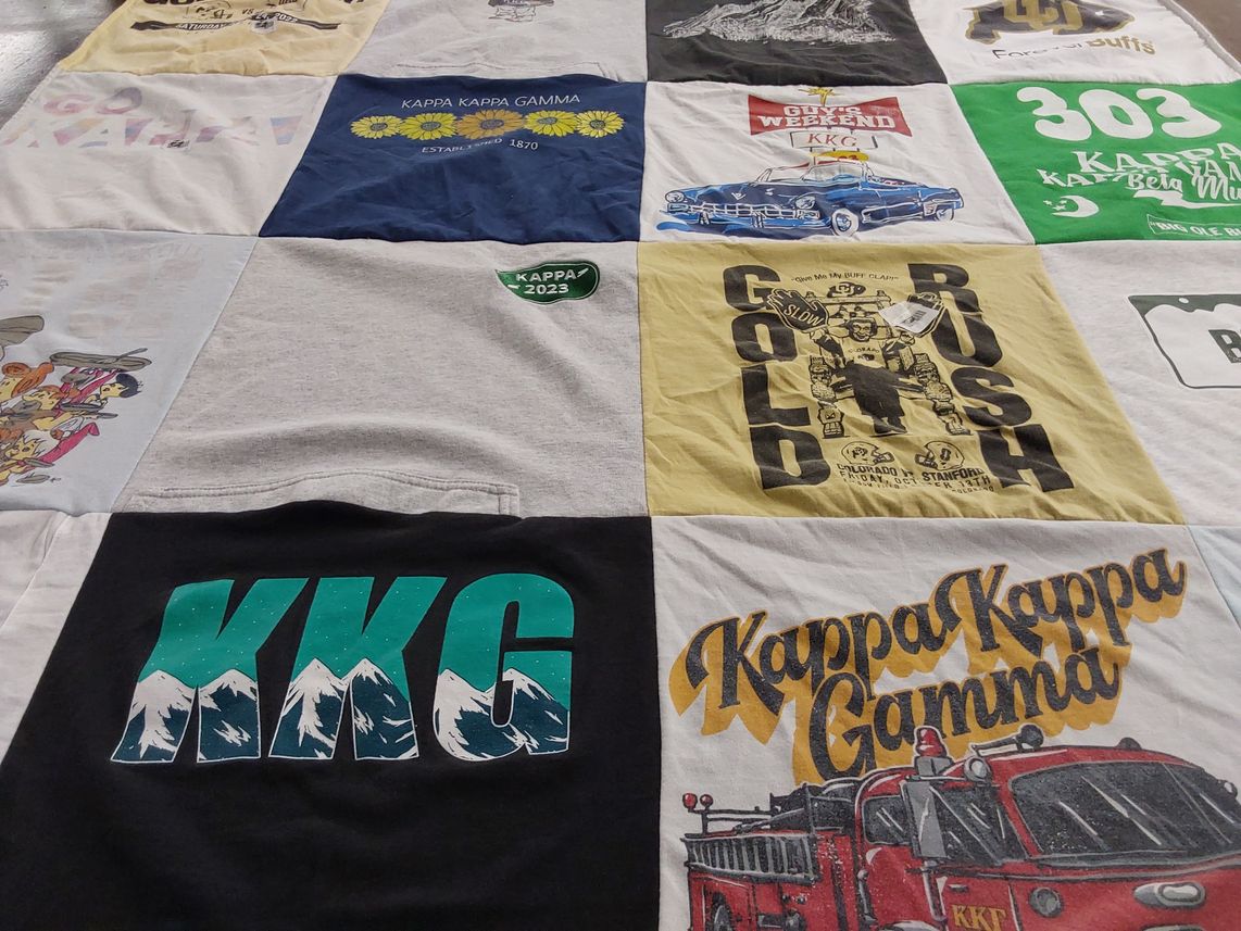 T-shirt quilt from university of colorado by Grace from CO