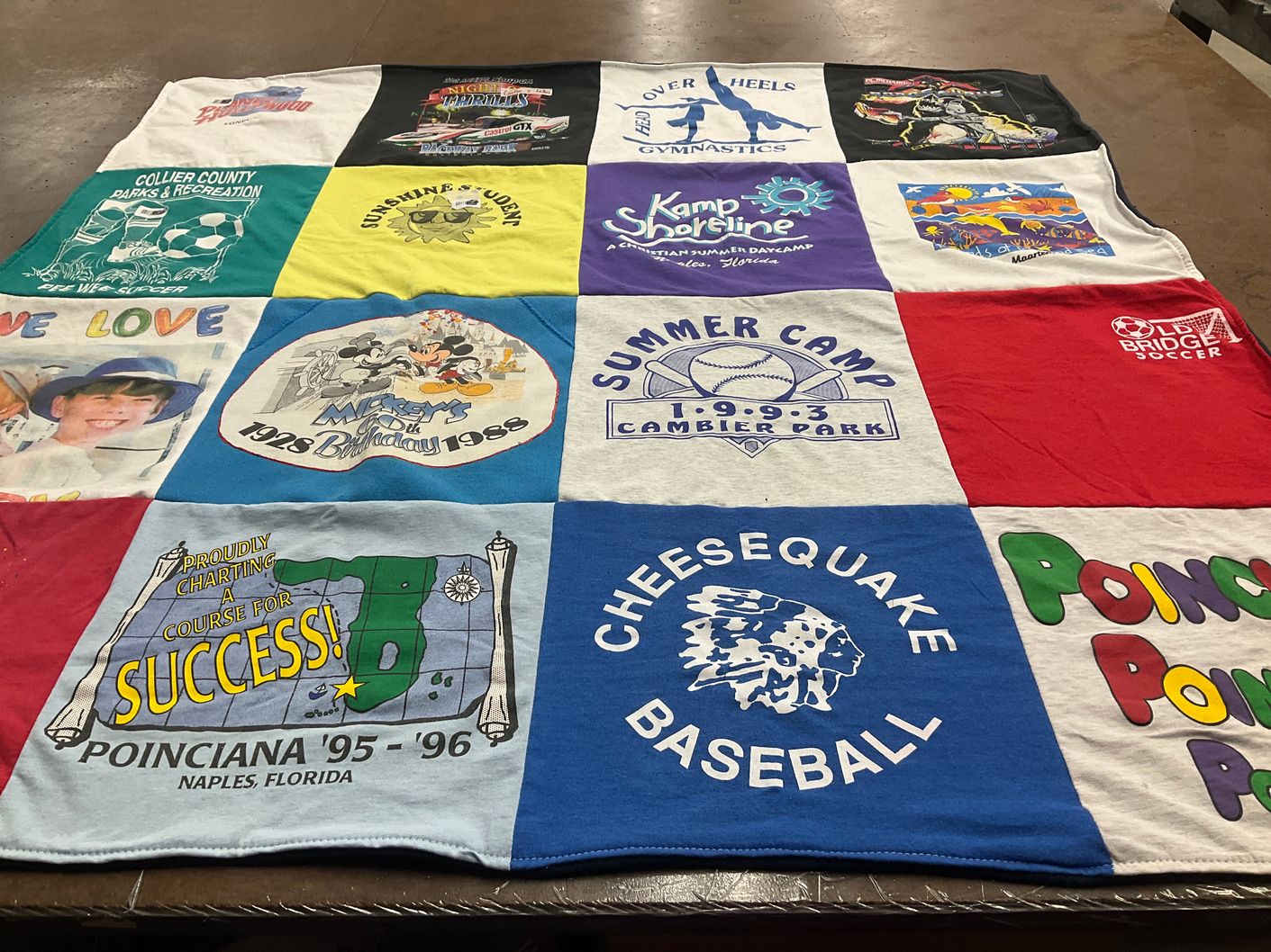 T-shirt quilt featuring cheesquake baseball by JoAnn from FL