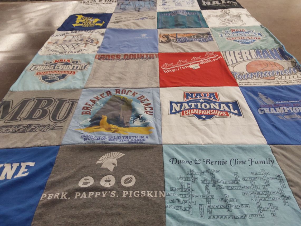 T-shirt quilt from mountain view university by Katie from GA