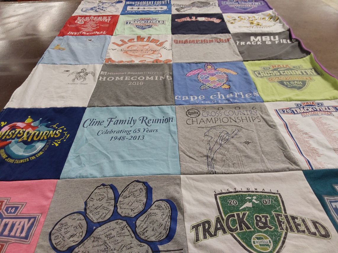 T-shirt quilt featuring missouri baptist university track and field, missouri baptist university cross country by Katie from GA