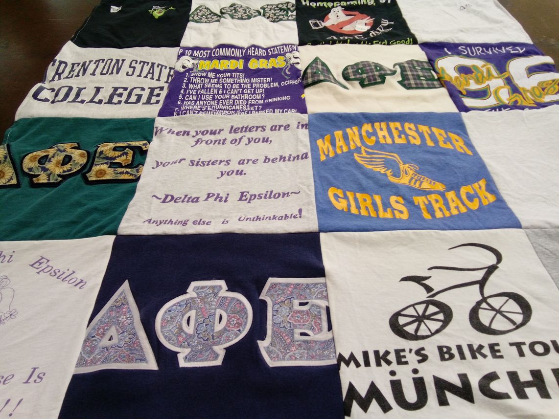 T-shirt quilt featuring manchester girls track by J from NJ