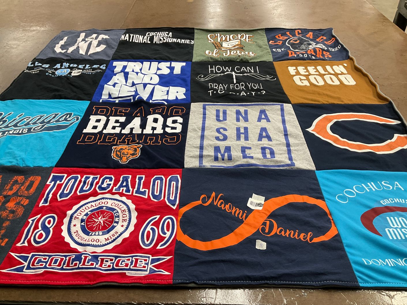 T-shirt quilt featuring chicago bears by Daniel from MS