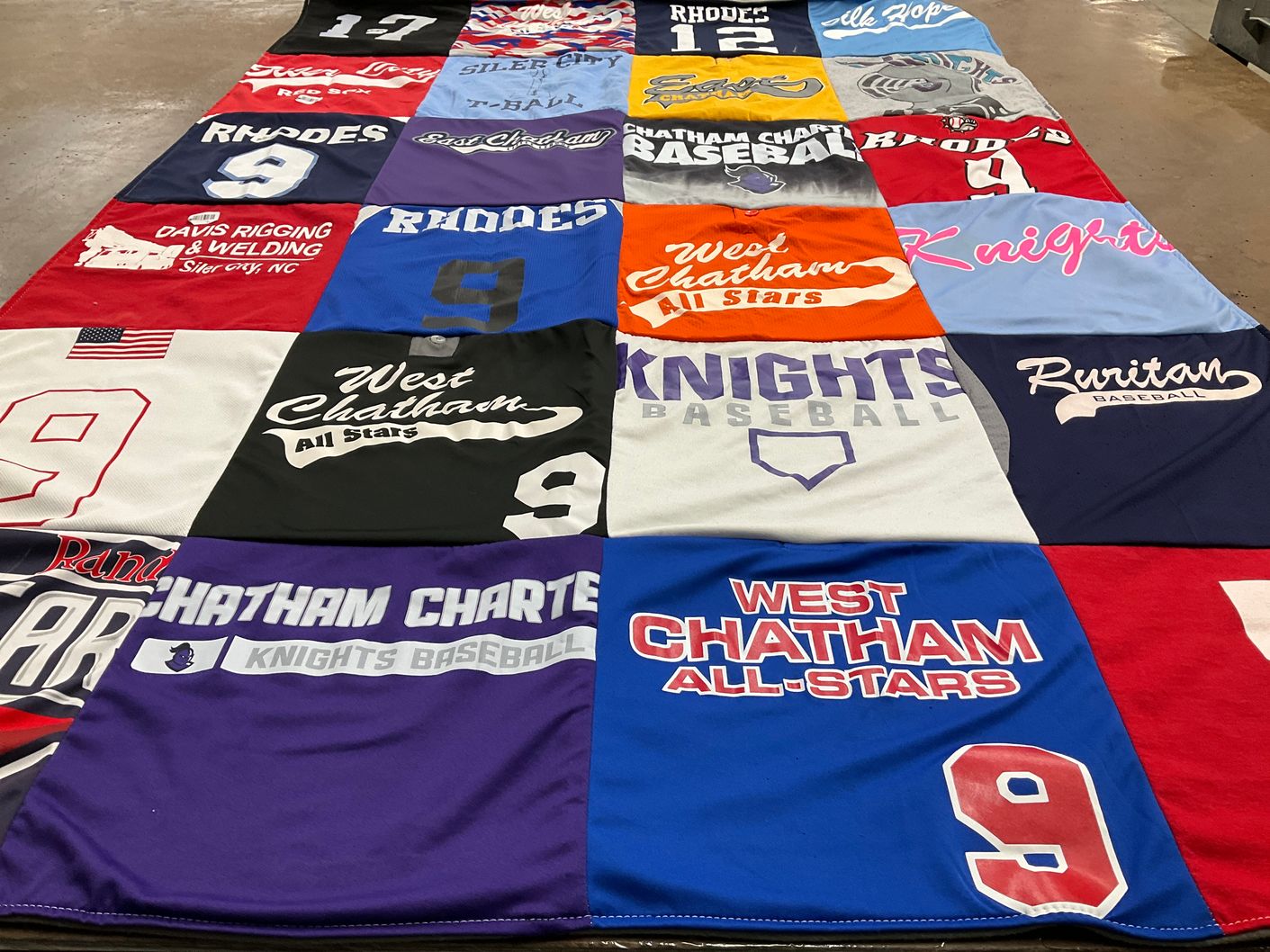 T-shirt quilt featuring west chatham all stars, knights baseball by Stacey from NC