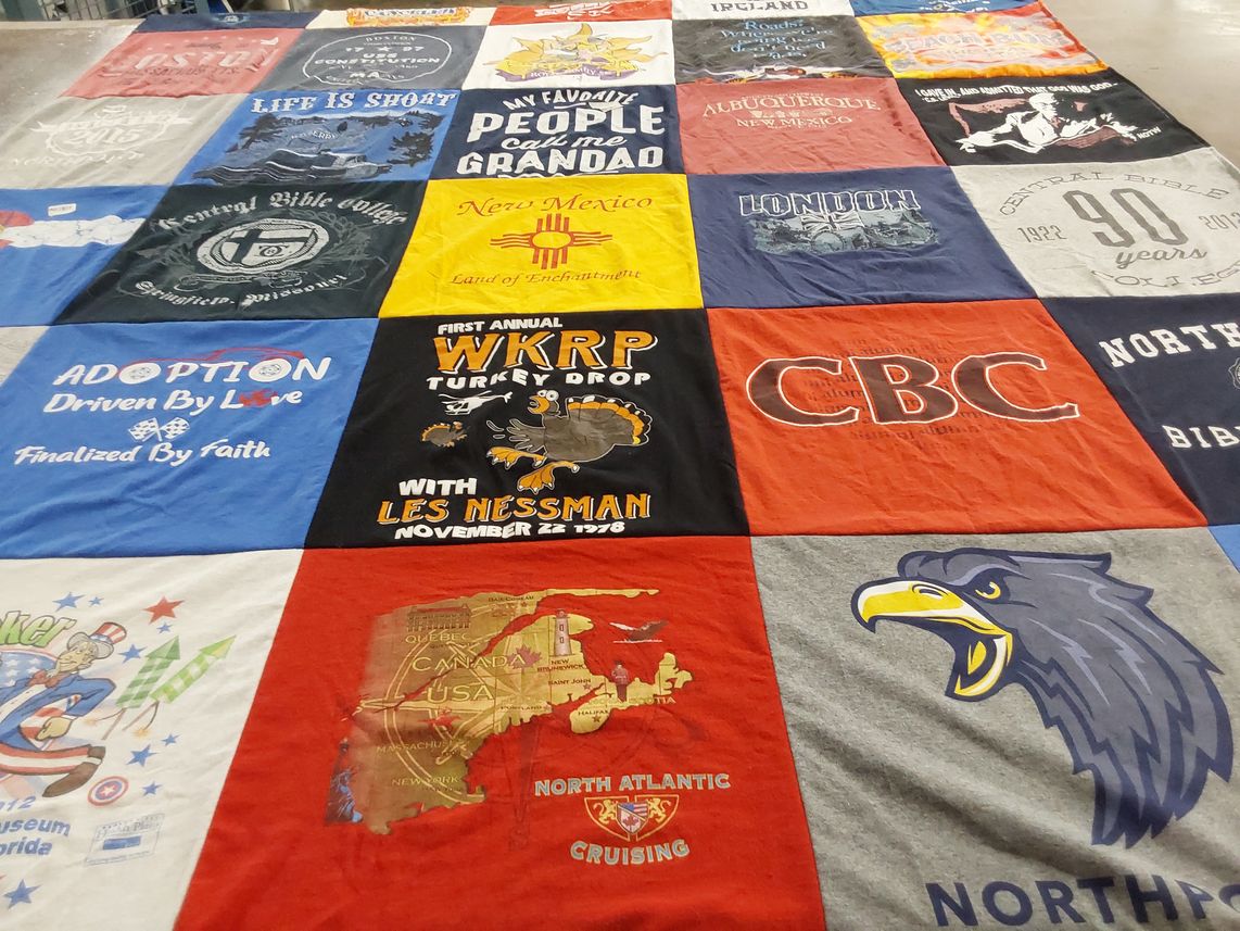 T-shirt quilt from central bible college by James from FL