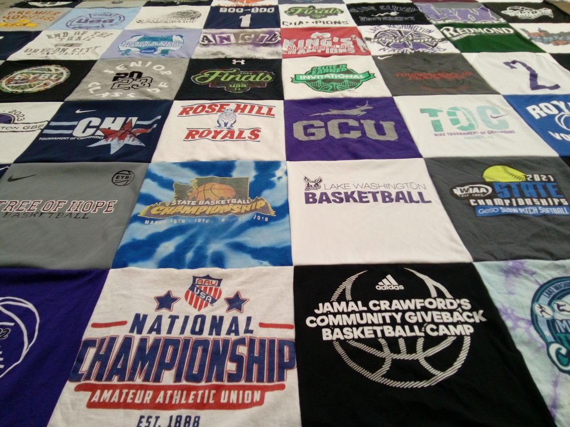 T-shirt quilt featuring rose hill royals, lake washington basketball by Angie from WA
