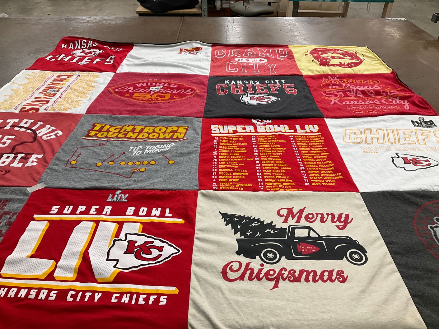 T-shirt quilt featuring kansas city chiefs by Sheryl from CA