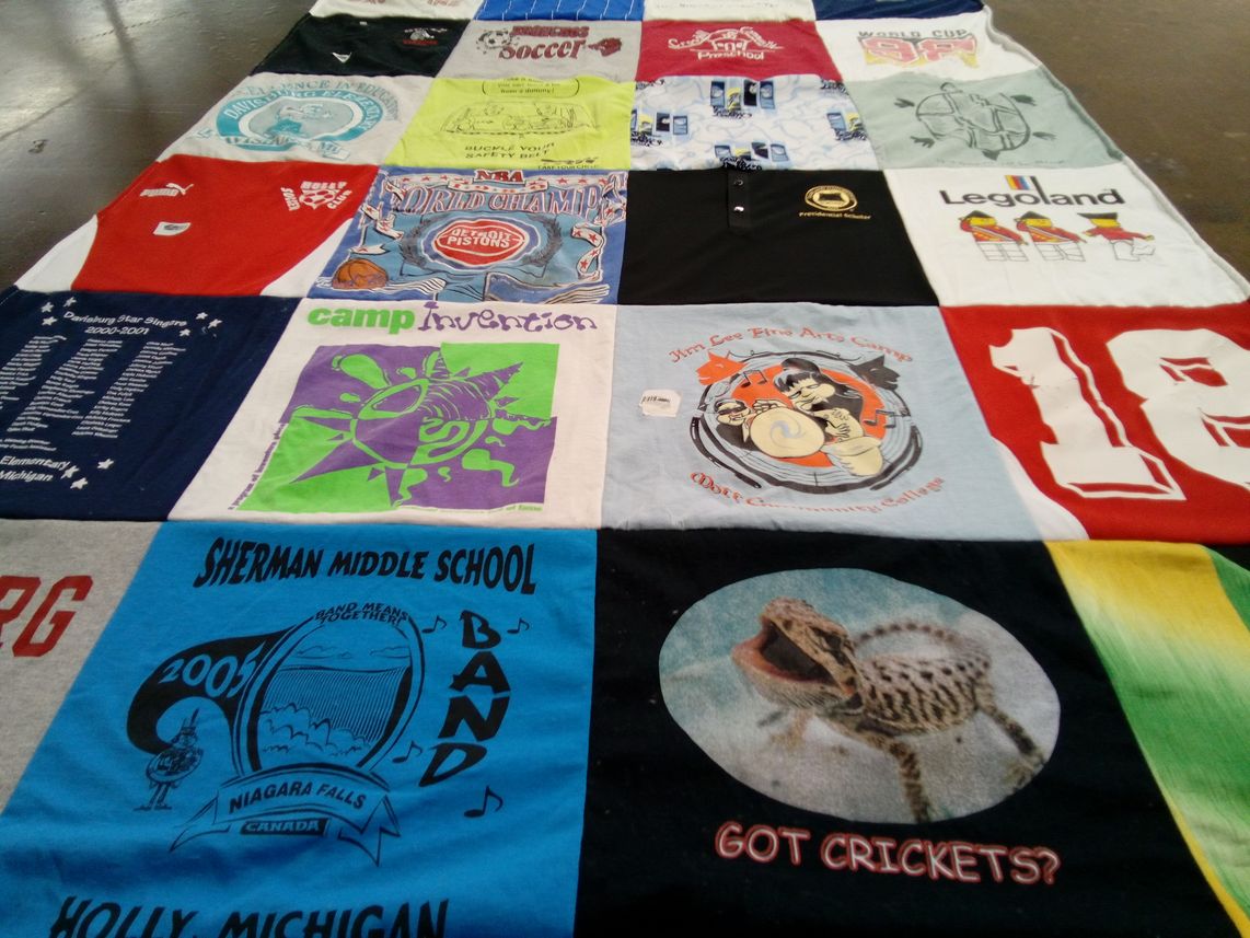 T-shirt quilt featuring detroit pistons by Pat from MI